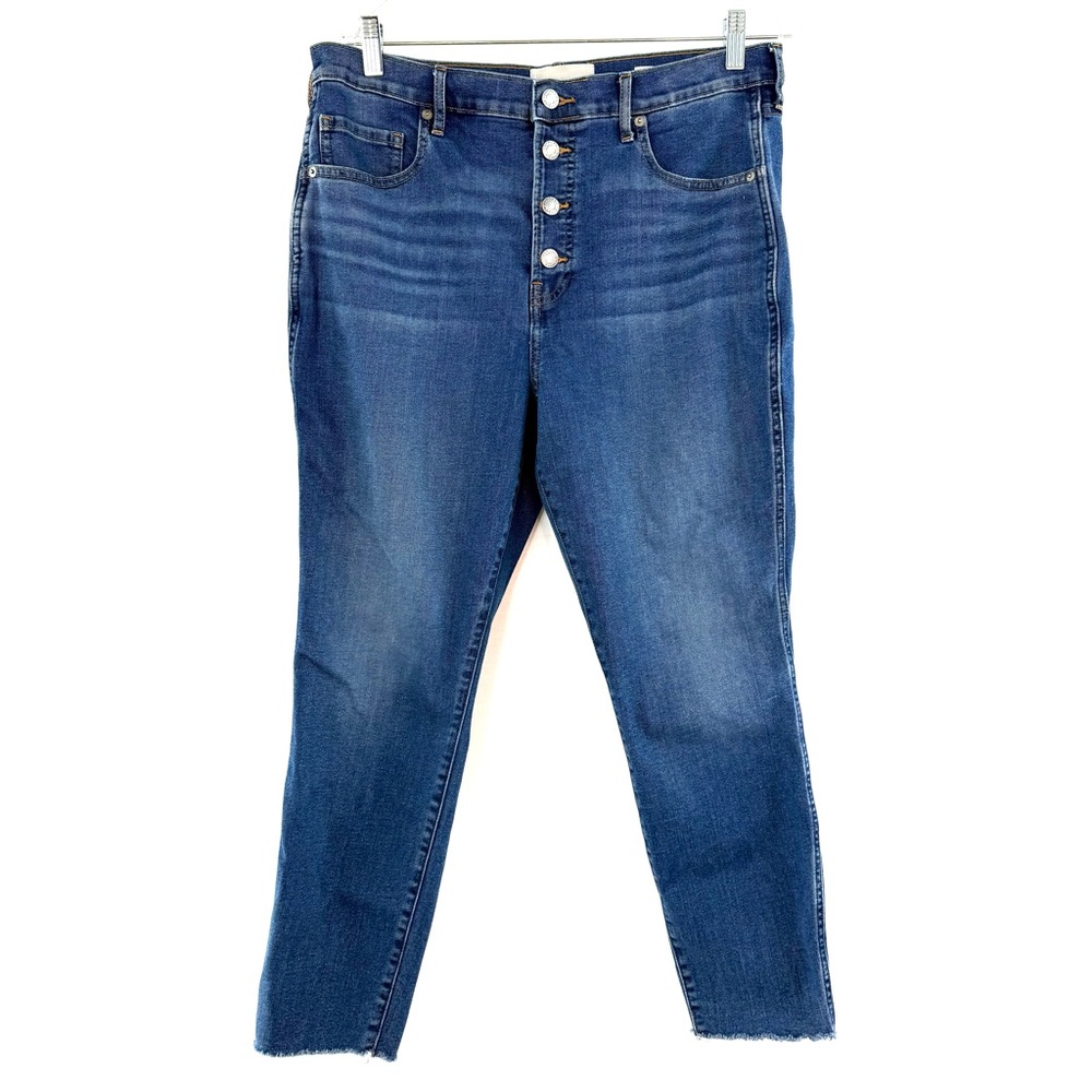 Everlane "The Vintage Skinny Jean" Ankle Button Fly Stretchy Raw Hem Jeans 0133